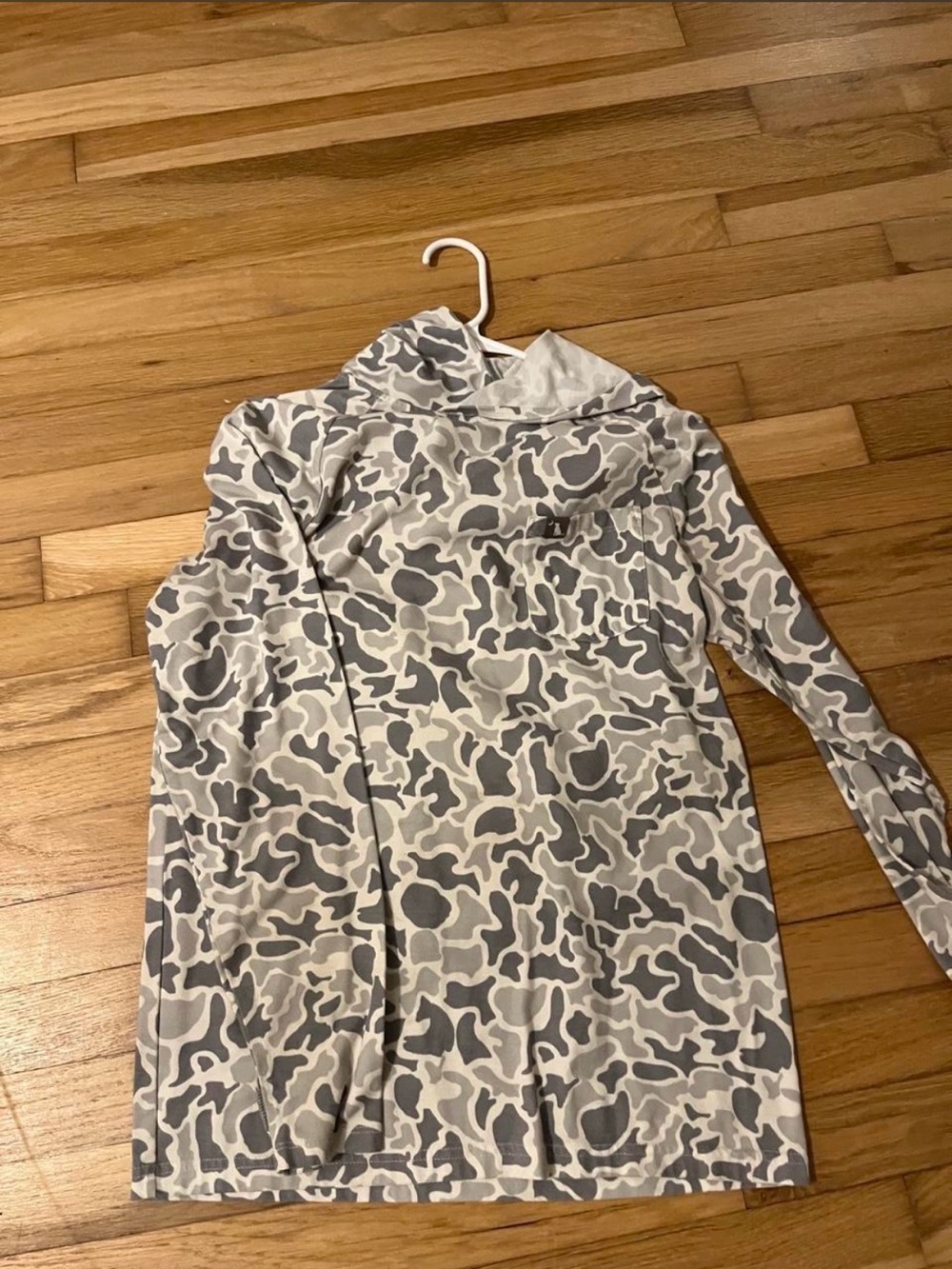 Local Boy Outfitters- Men’s Gray Patterned Hooded Coat - Neutral Print, camo